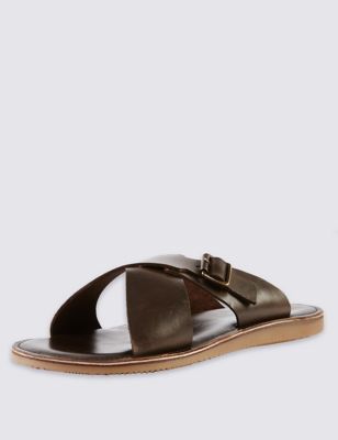 Leather Crossover Sandals